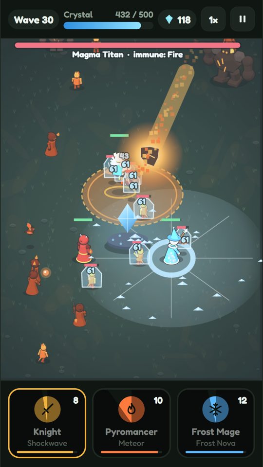 Boss wave against the Magma Titan