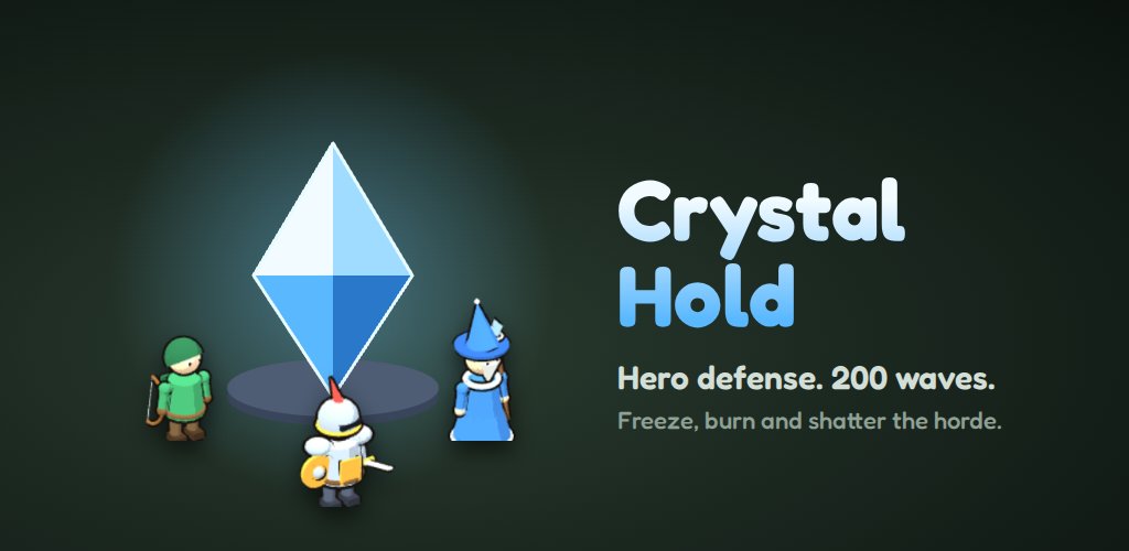 Crystal Hold: three heroes guard a glowing crystal